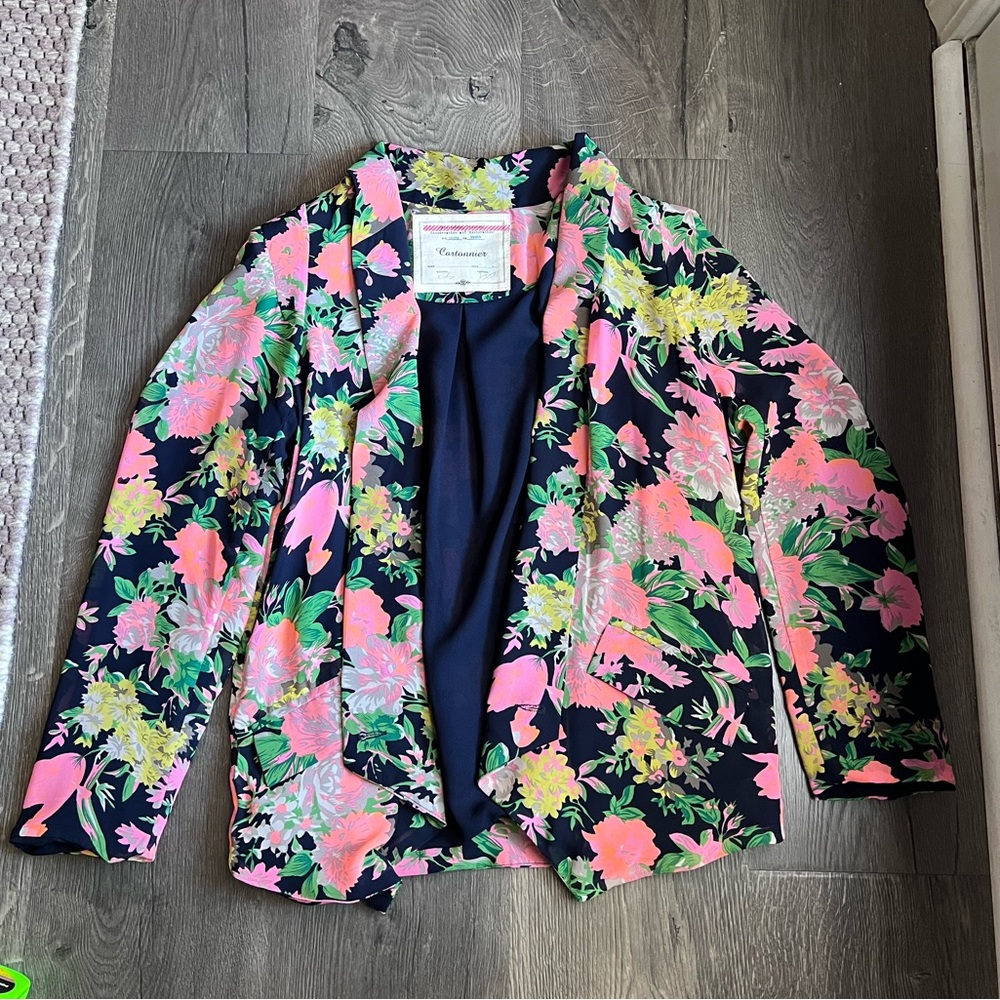 Anthropologie Cartonnier Floral Blazer XSP extra small petite, has shoul…